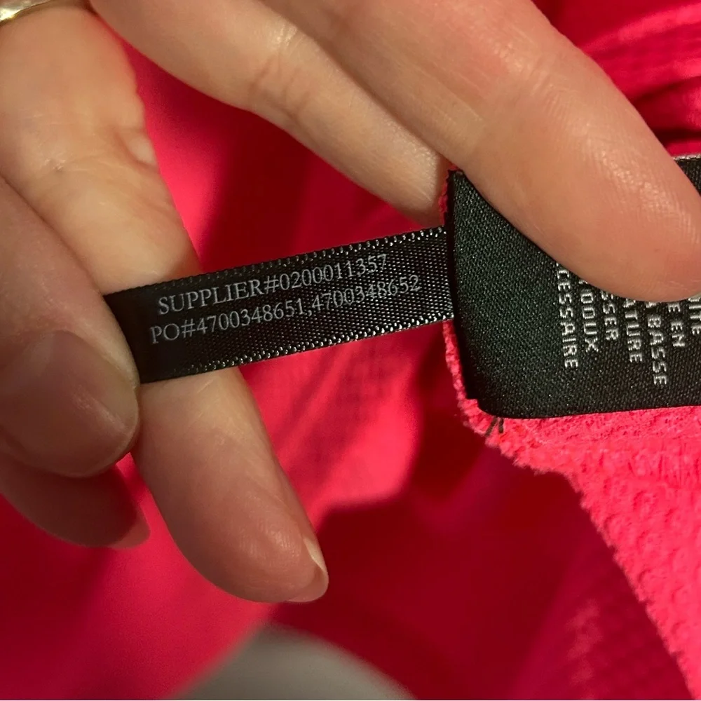 Lauren Ralph Lauren neon pink black waffle-knit 1/4-zip athletic top Size Large - Picture 9 of 12